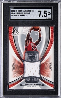 2004-05 UD SP Game Used Edition "Authentic Fabrics" #AF-MJ Michael Jordan Game Used Patch Card - SGC NM+ 7.5